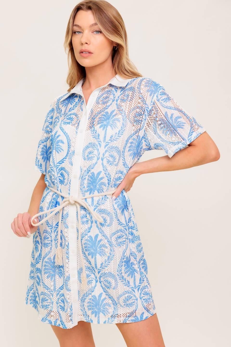 GENTLE SPIRIT WOVEN LACE MINI DRESS - Glamourous Grace