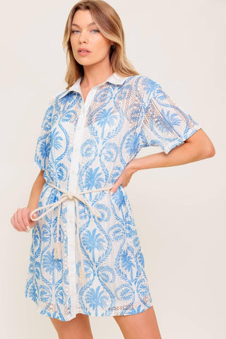 GENTLE SPIRIT WOVEN LACE MINI DRESS - Glamourous Grace