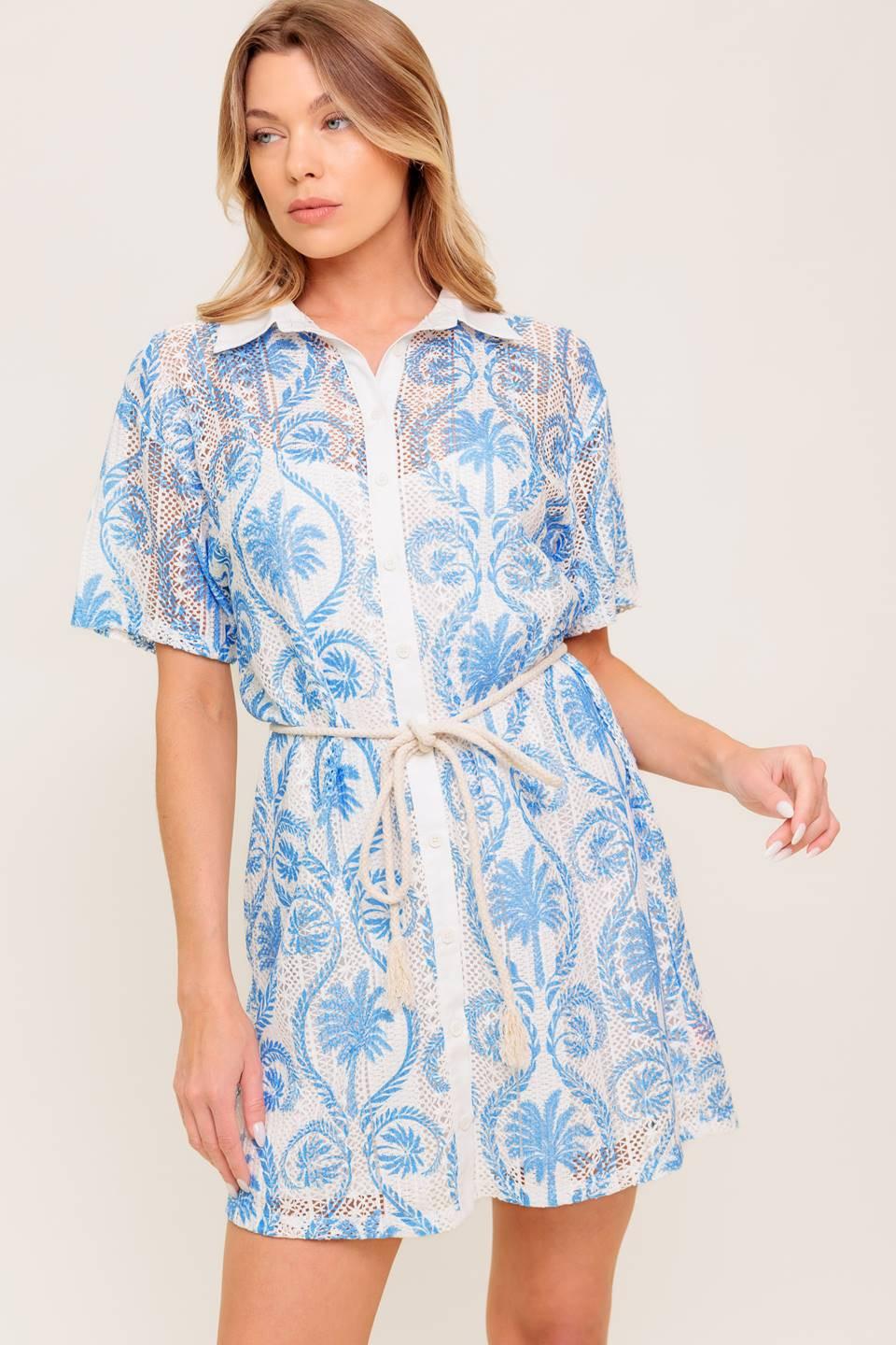 GENTLE SPIRIT WOVEN LACE MINI DRESS - Glamourous Grace