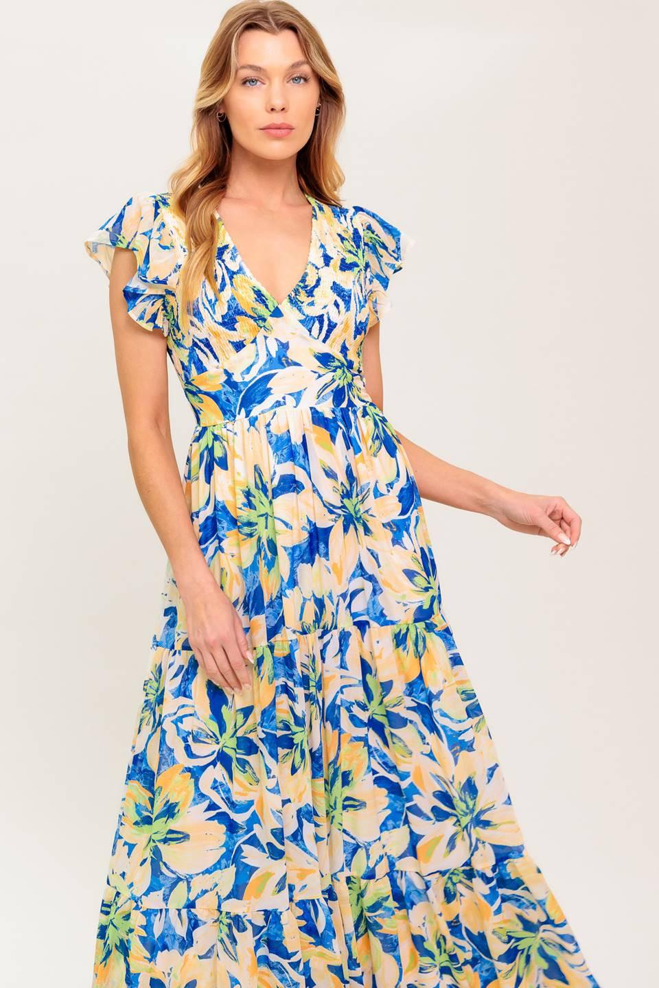 ECHOES OF YOU FLORAL WOVEN MAXI DRESS - Glamourous Grace