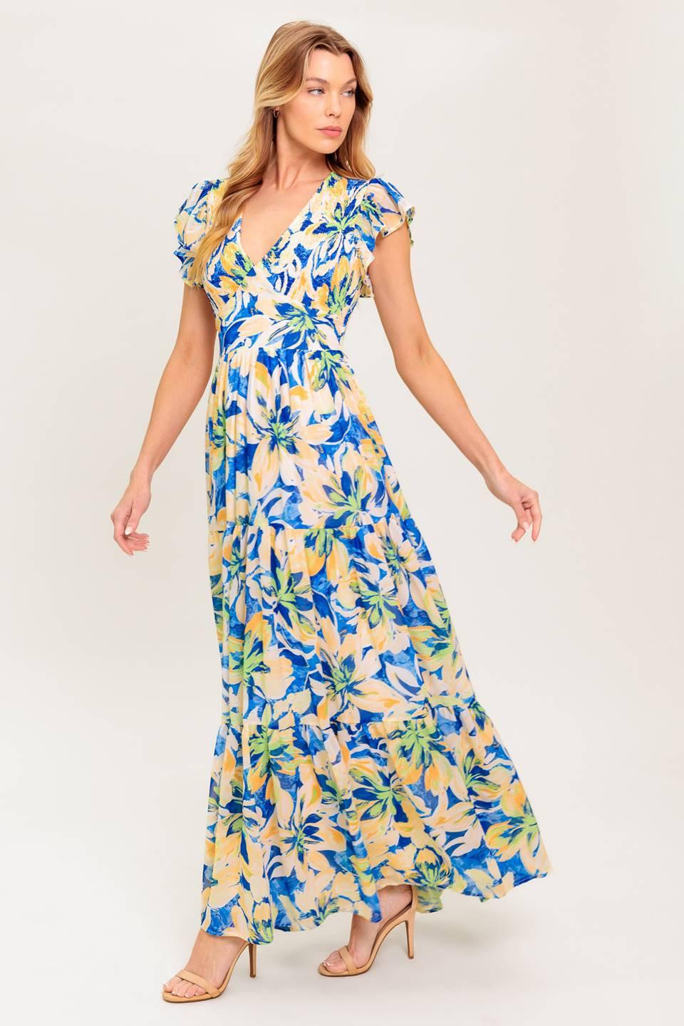 ECHOES OF YOU FLORAL WOVEN MAXI DRESS - Glamourous Grace