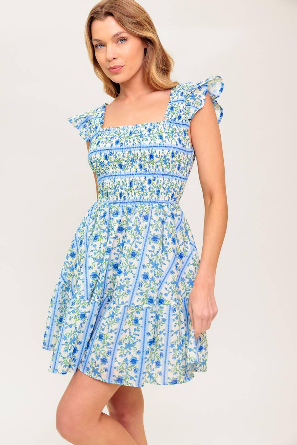 FAIRFAX GERANIUM WOVEN MINI DRESS - Glamourous Grace