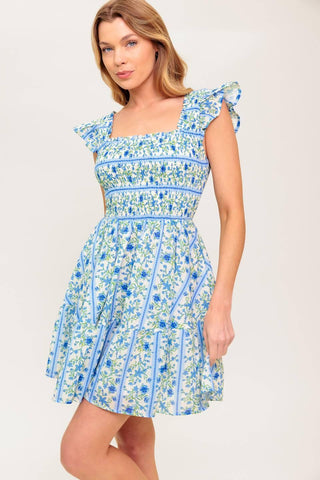 FAIRFAX GERANIUM WOVEN MINI DRESS - Glamourous Grace