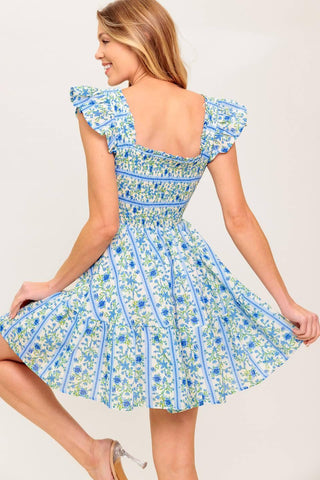 FAIRFAX GERANIUM WOVEN MINI DRESS - Glamourous Grace