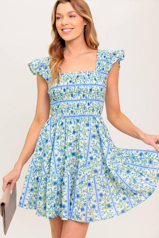 FAIRFAX GERANIUM WOVEN MINI DRESS - Glamourous Grace