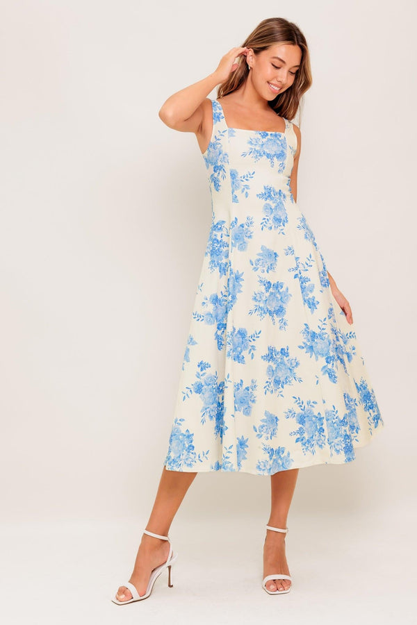 BLUEBELL BREEZE WOVEN MIDI DRESS - Glamourous Grace