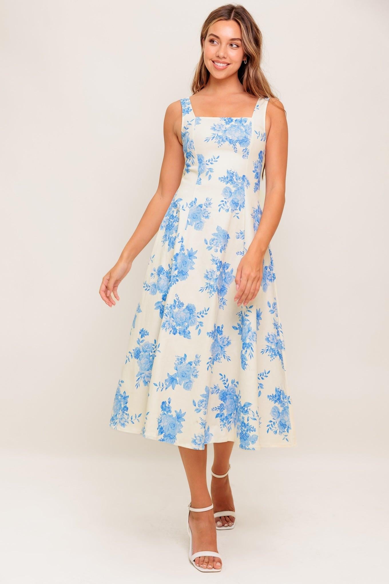 BLUEBELL BREEZE WOVEN MIDI DRESS - Glamourous Grace
