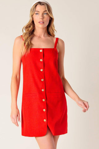 CHASING JOY RED WOVEN MINI DRESS - Glamourous Grace