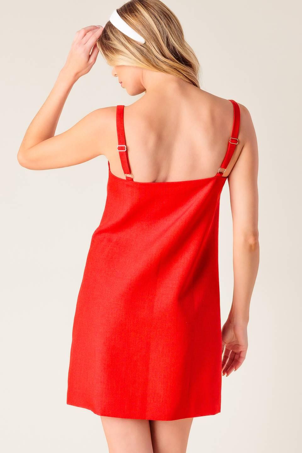 CHASING JOY RED WOVEN MINI DRESS - Glamourous Grace