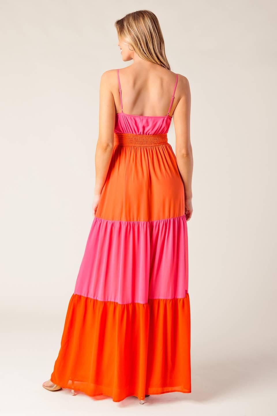 REGAL RISE WOVEN COLOR BLOCKED MAXI DRESS - Glamourous Grace
