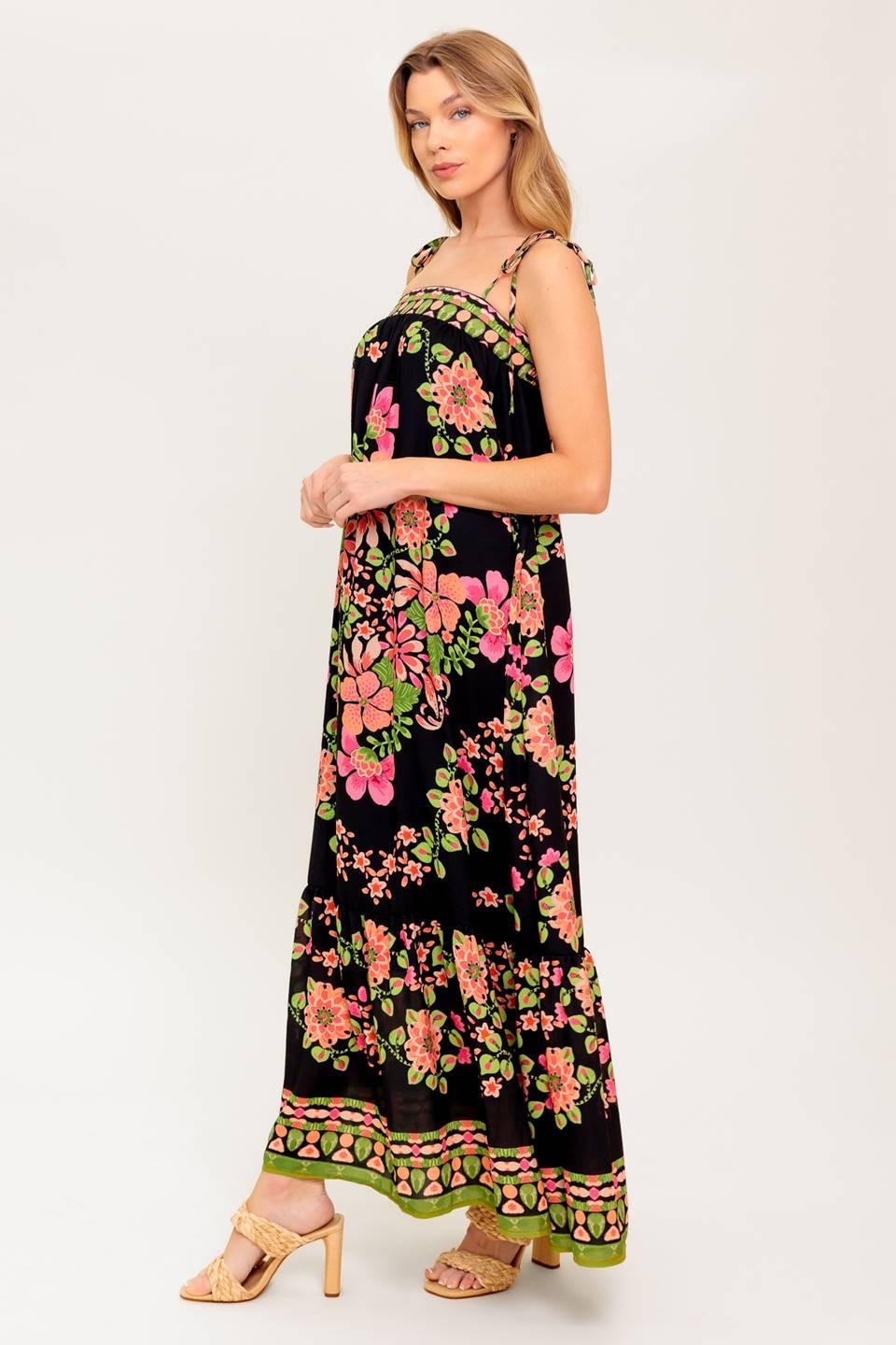 SUMMER GLOW BLACK WOVEN MAXI DRESS - Glamourous Grace