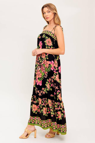 SUMMER GLOW BLACK WOVEN MAXI DRESS - Glamourous Grace