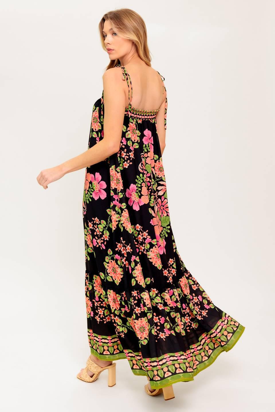 SUMMER GLOW BLACK WOVEN MAXI DRESS - Glamourous Grace