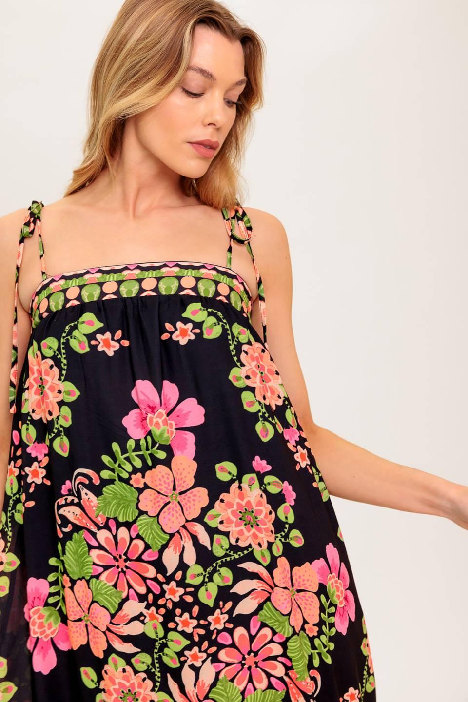 SUMMER GLOW BLACK WOVEN MAXI DRESS - Glamourous Grace
