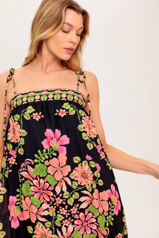 SUMMER GLOW BLACK WOVEN MAXI DRESS - Glamourous Grace