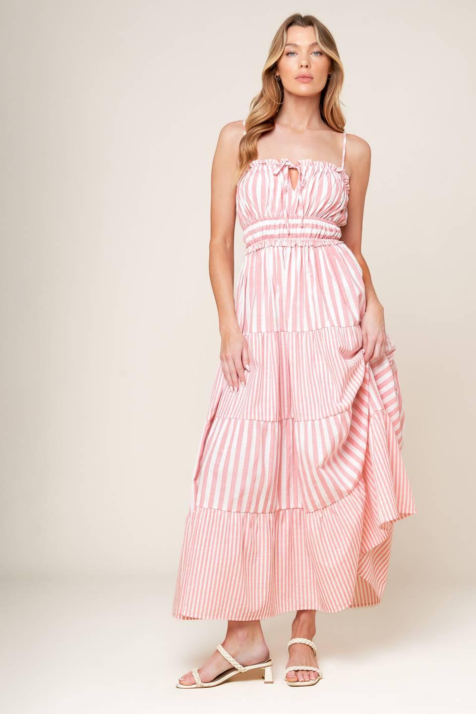 GIA PEONY PINK WOVEN MAXI DRESS - Glamourous Grace