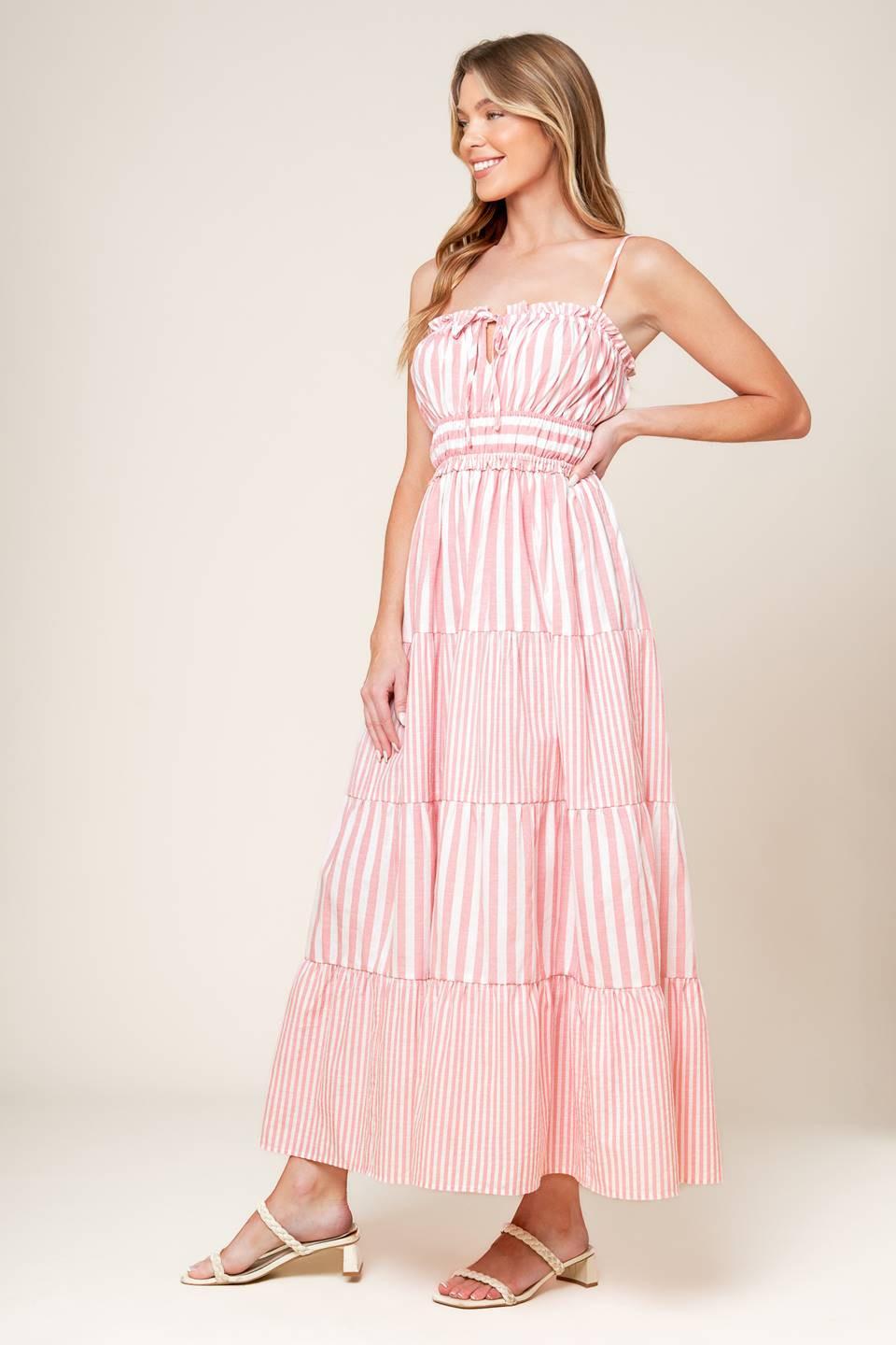 GIA PEONY PINK WOVEN MAXI DRESS - Glamourous Grace