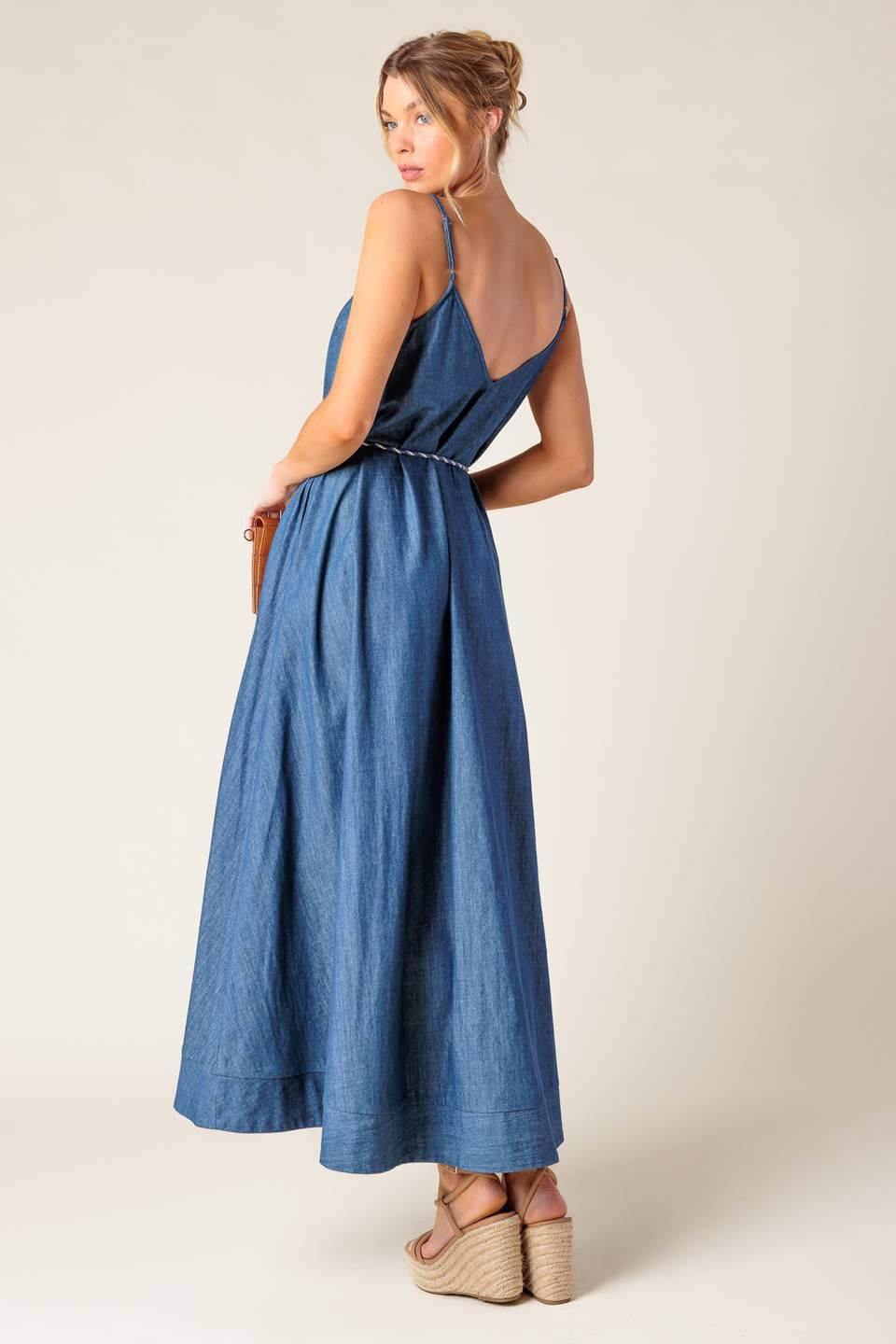 HEARTFELT MOMENT DENIM MIDI DRESS - Glamourous Grace