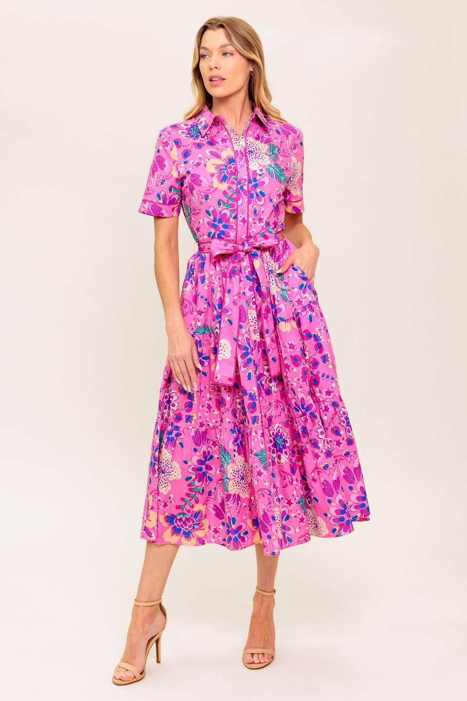 CELESTIAL SKIES WOVEN MIDI DRESS - Glamourous Grace
