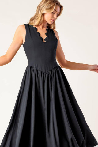 FOR THE RECORD BLACK WOVEN MIDI DRESS - Glamourous Grace
