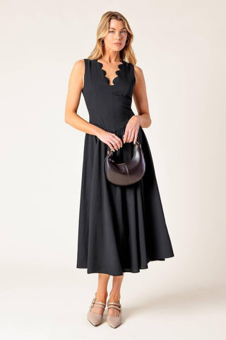 FOR THE RECORD BLACK WOVEN MIDI DRESS - Glamourous Grace