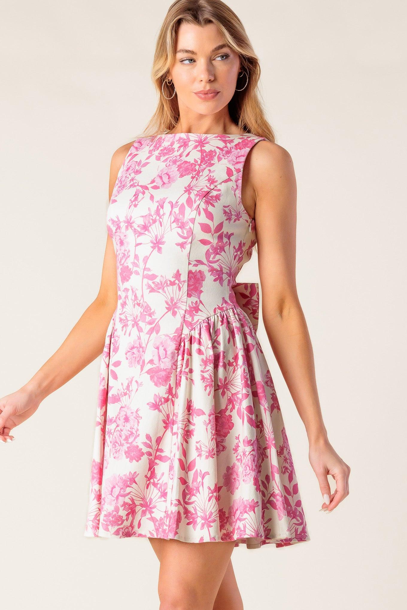 ADVENTURE ISLAND PINK WOVEN MINI DRESS - Glamourous Grace