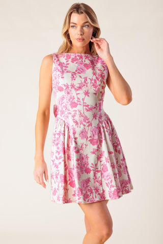 ADVENTURE ISLAND PINK WOVEN MINI DRESS - Glamourous Grace