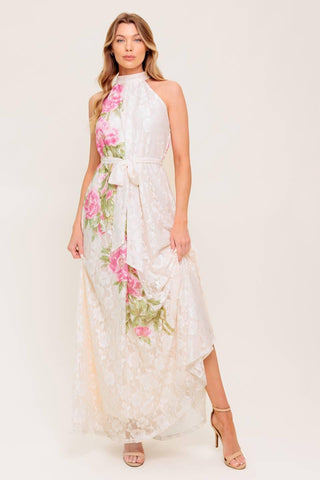 BOTANICAL DREAM WOVEN LACE MAXI DRESS - Glamourous Grace