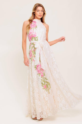 BOTANICAL DREAM WOVEN LACE MAXI DRESS - Glamourous Grace