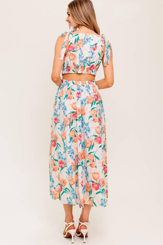 WHISPERING FLORA WOVEN MIDI DRESS - Glamourous Grace