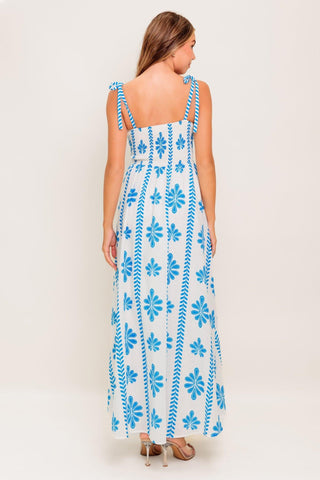 BLUE NOIR FLORAL WOVEN MAXI DRESS - Glamourous Grace