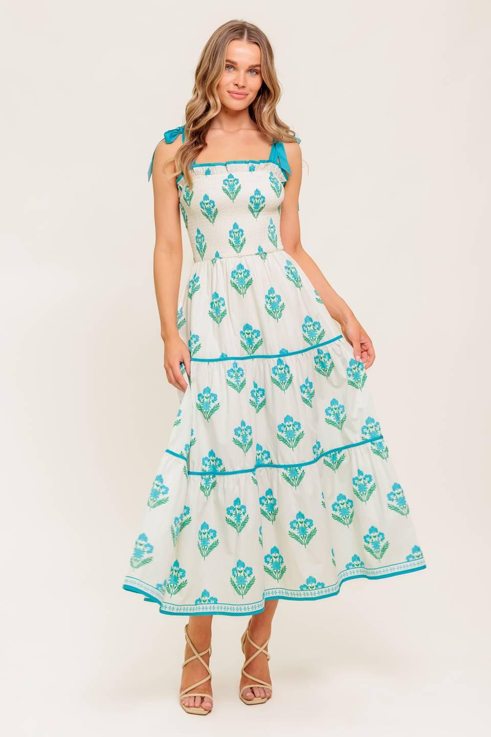 MIDNIGHT BOTANICA WOVEN MIDI DRESS - Glamourous Grace