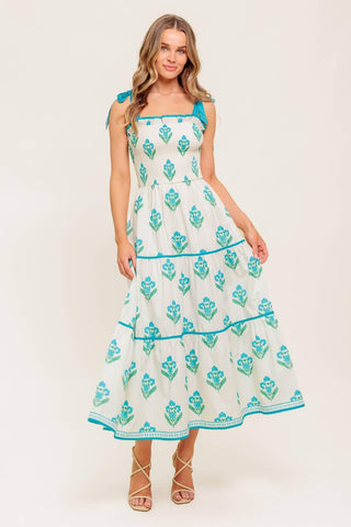 MIDNIGHT BOTANICA WOVEN MIDI DRESS - Glamourous Grace