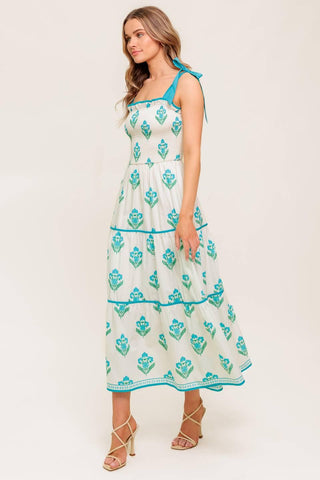 MIDNIGHT BOTANICA WOVEN MIDI DRESS - Glamourous Grace