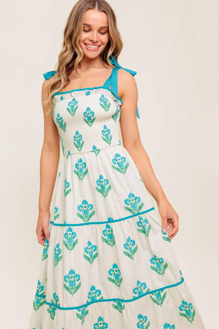 MIDNIGHT BOTANICA WOVEN MIDI DRESS - Glamourous Grace