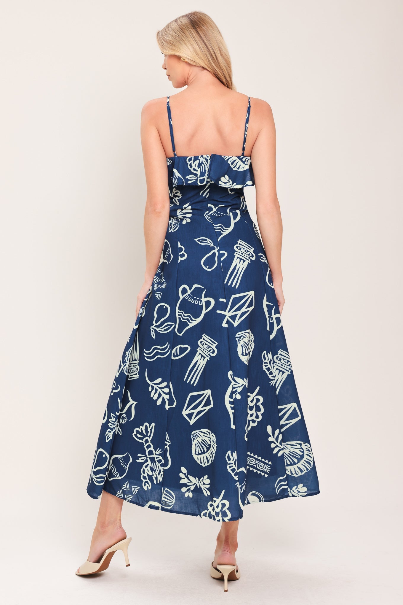 COASTAL SKETCH WOVEN MIDI DRESS - Glamourous Grace