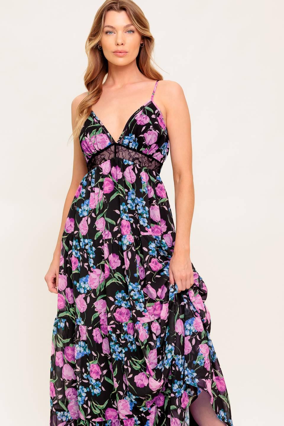 PURE SUNSHINE BLACK WOVEN MAXI DRESS - Glamourous Grace