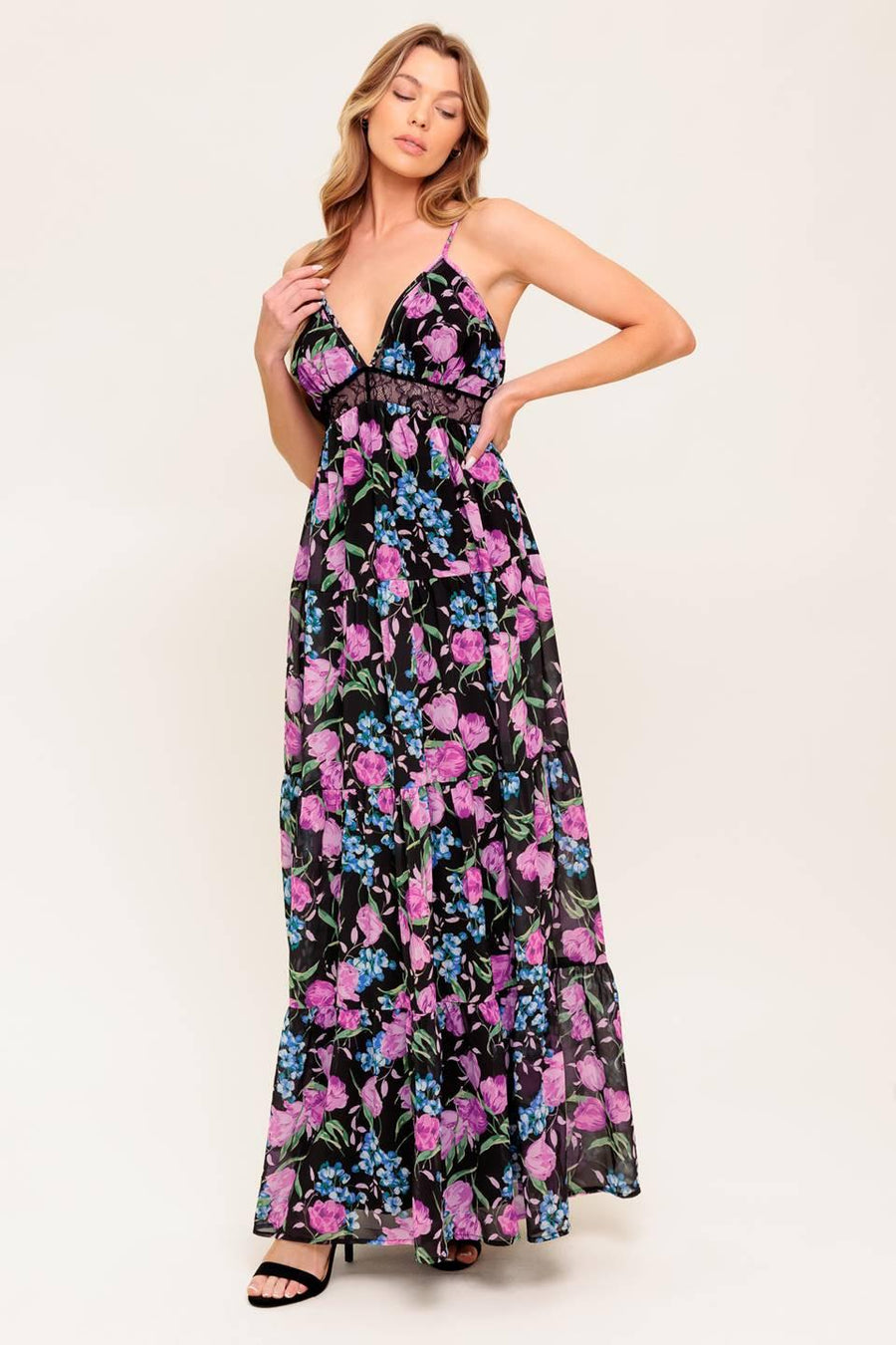 PURE SUNSHINE BLACK WOVEN MAXI DRESS - Glamourous Grace