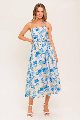 ROSY MOOD FLORAL WOVEN MIDI DRESS - Glamourous Grace