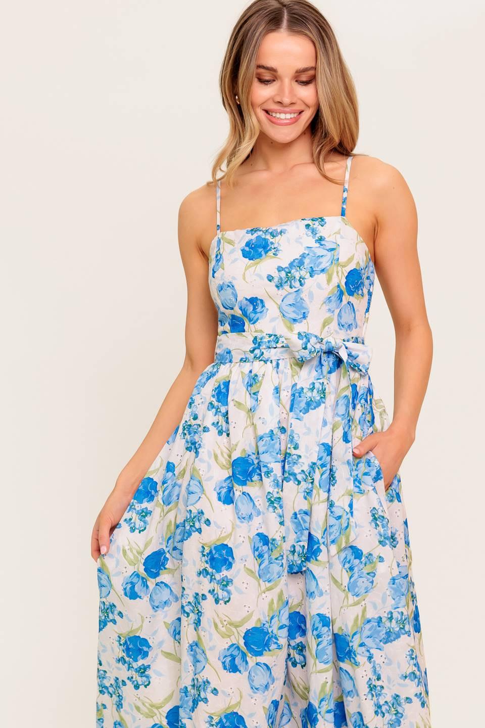 ROSY MOOD FLORAL WOVEN MIDI DRESS - Glamourous Grace