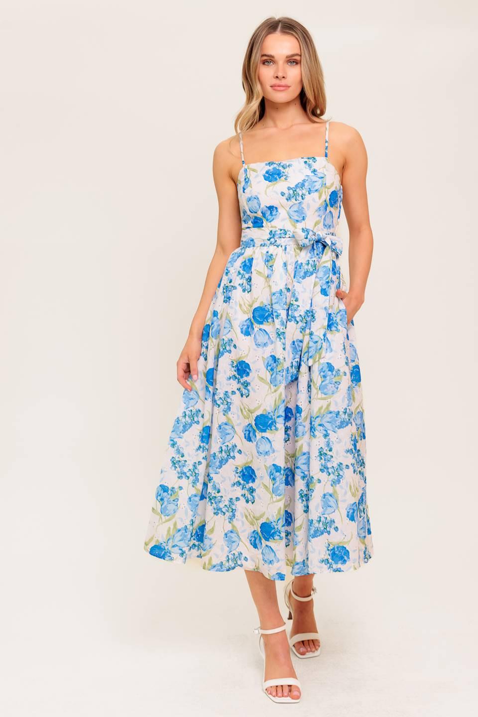 ROSY MOOD FLORAL WOVEN MIDI DRESS - Glamourous Grace