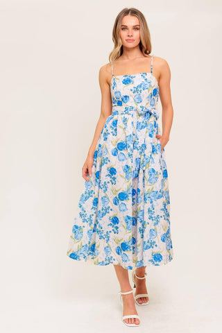 ROSY MOOD FLORAL WOVEN MIDI DRESS - Glamourous Grace