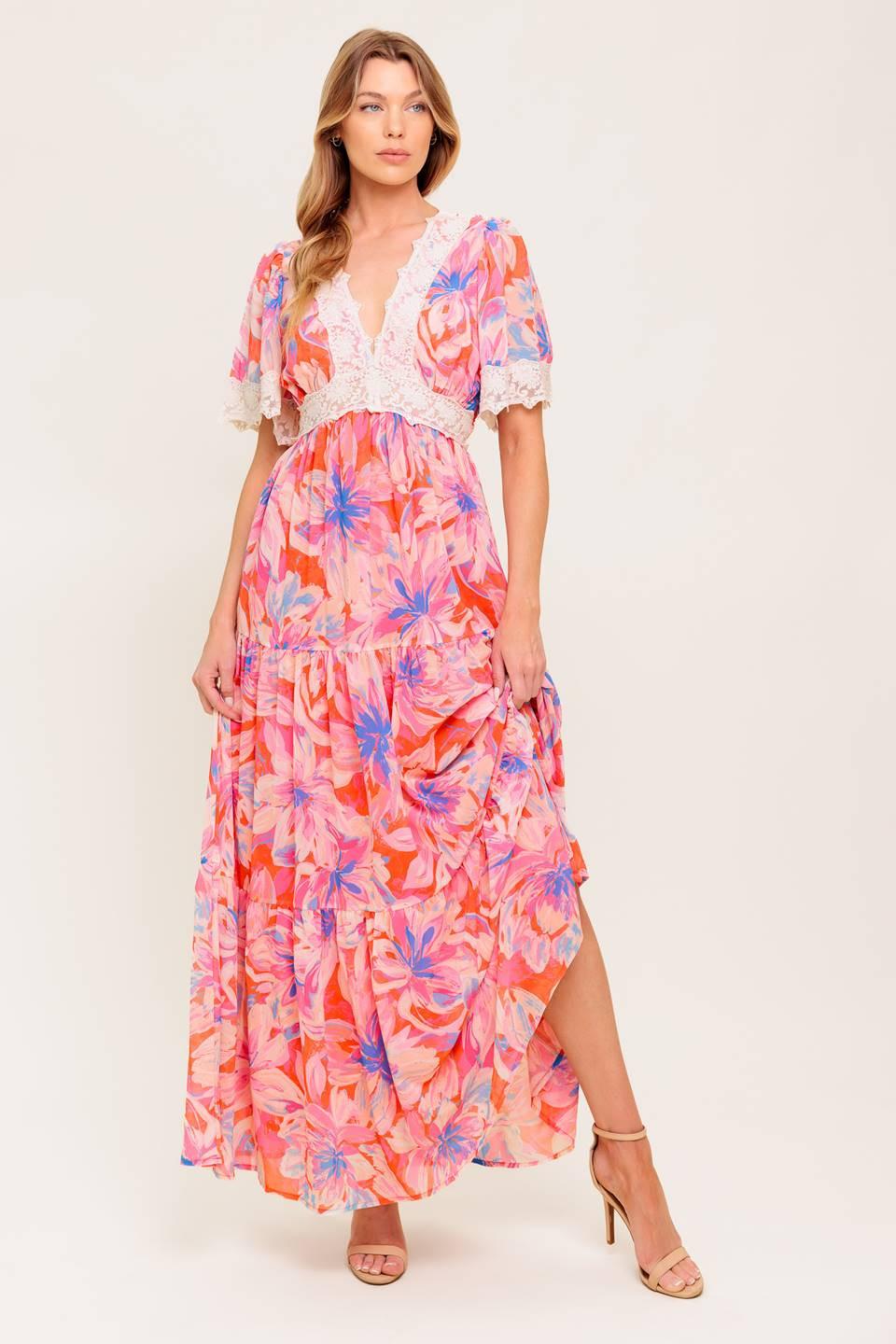 MINIMAL BLOOM WOVEN MAXI DRESS - Glamourous Grace