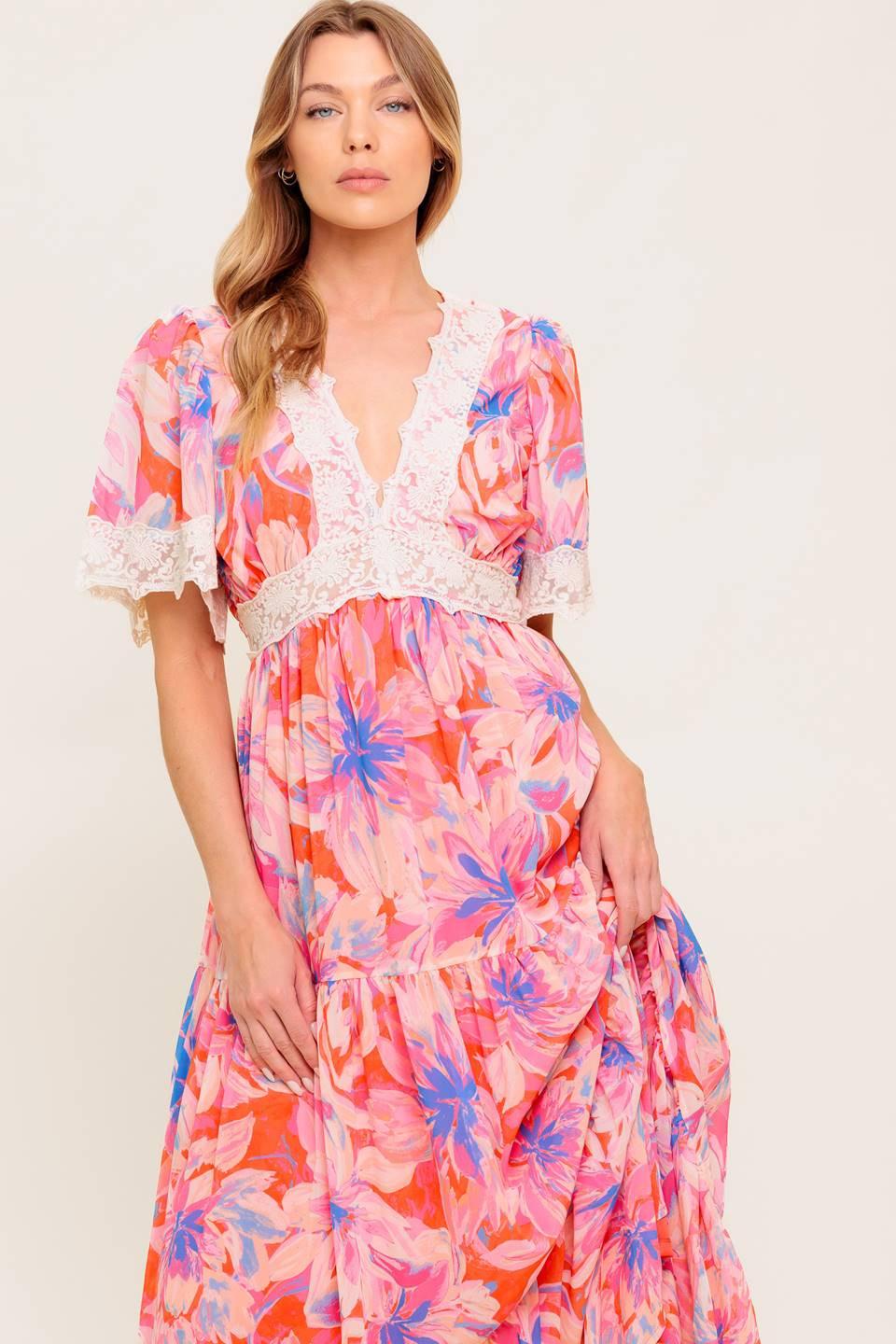 MINIMAL BLOOM WOVEN MAXI DRESS - Glamourous Grace