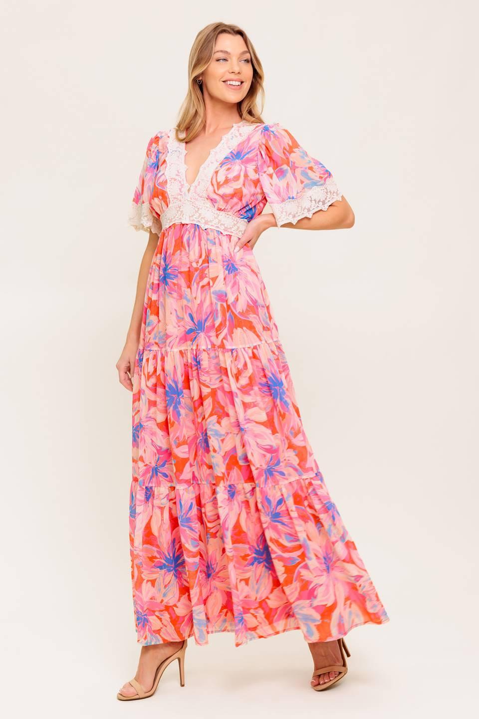 MINIMAL BLOOM WOVEN MAXI DRESS - Glamourous Grace