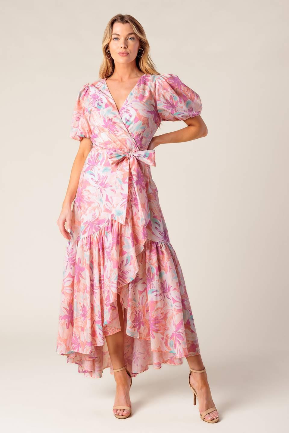 BLESS YOUR HEART CORAL WOVEN MINI DRESS - Glamourous Grace