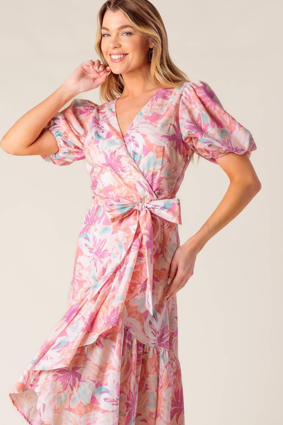 BLESS YOUR HEART CORAL WOVEN MINI DRESS - Glamourous Grace