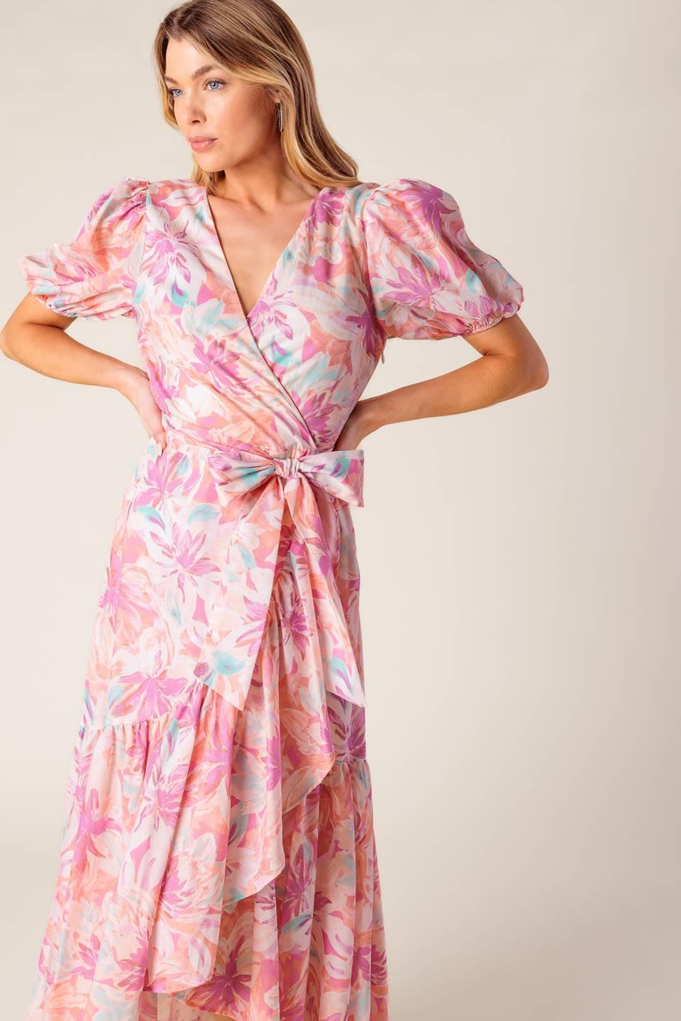 BLESS YOUR HEART CORAL WOVEN MINI DRESS - Glamourous Grace