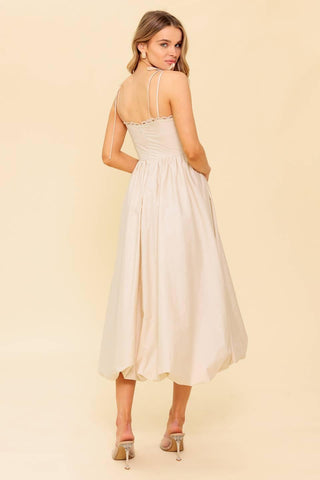 REGAL CUTIE CREAM WOVEN MIDI DRESS - Glamourous Grace