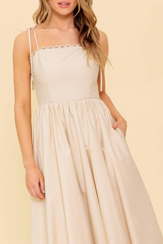 REGAL CUTIE CREAM WOVEN MIDI DRESS - Glamourous Grace